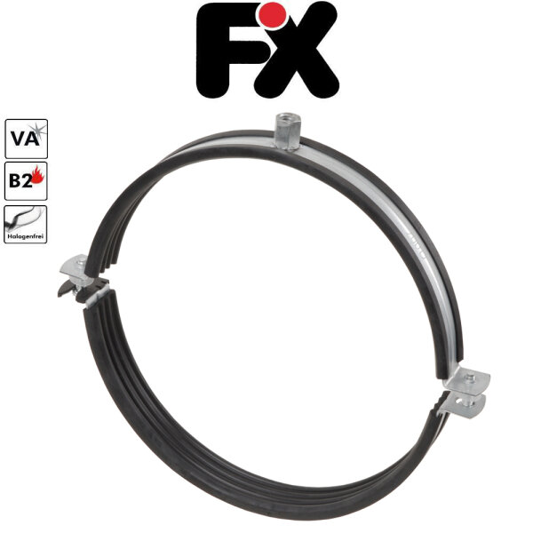 Fixotec Edelstahl Lüftungsschelle mit Einlage V2A