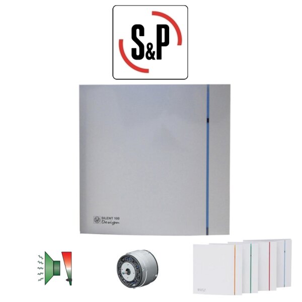 S&P Kleinraum-Ventilator SILENT-300 PLUS DESIGN Silver CHZ