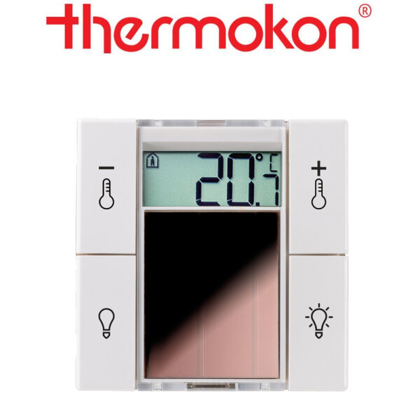 thermokon SR06 LCD 2T+Light reinweiß glänzend ohne Rahmen