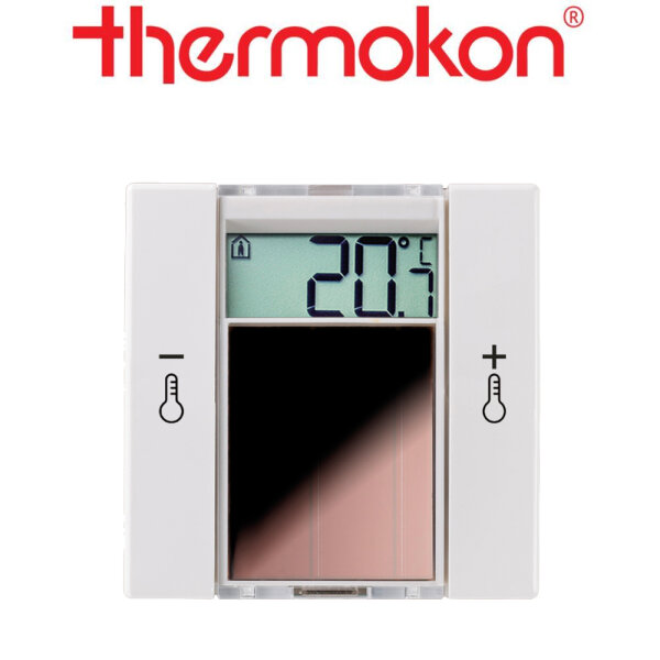 thermokon SR06 LCD rH 2T reinweiß glänzend ohne Rahmen