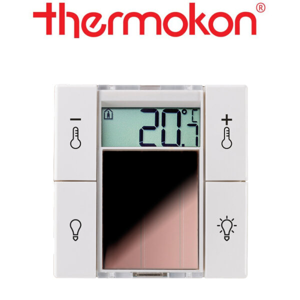 thermokon SR06 LCD rH 2T+Light reinweiß glänzend ohne Rahmen