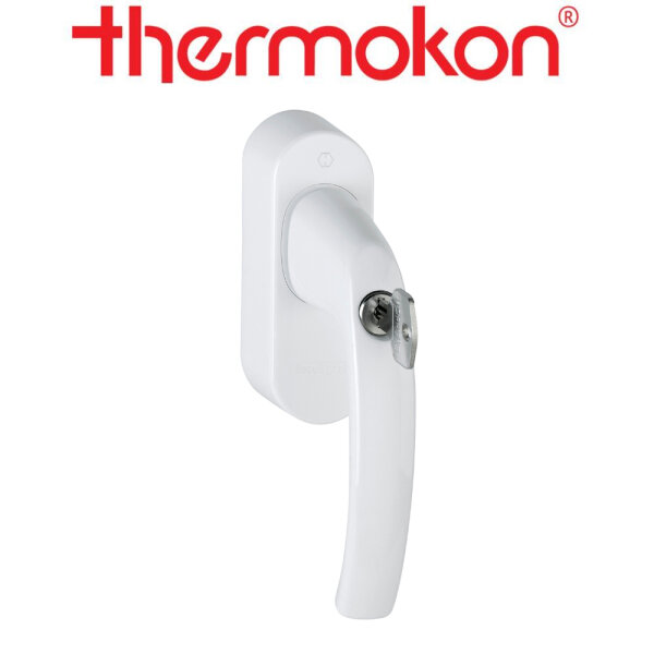 thermokon Fenstergriff mit Funk SRG02 abschließbar Aluminium reinweiß