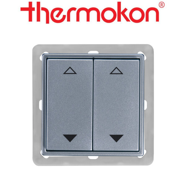 thermokon Schalter 4-Kanal Jalousie 55x55 aluminium ohne Rahmen