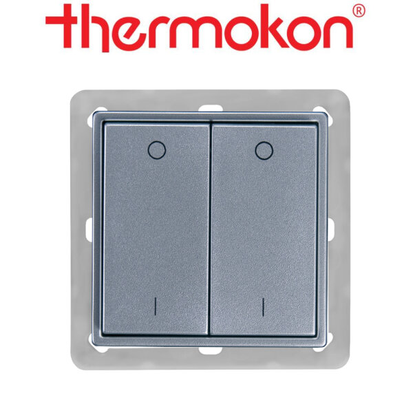 thermokon Schalter 4-Kanal Licht 55x55 Jung aluminium ohne Rahmen