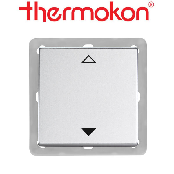thermokon Schalter 2-Kanal Jalousie BJ63x63 alusilber ohne Rahmen