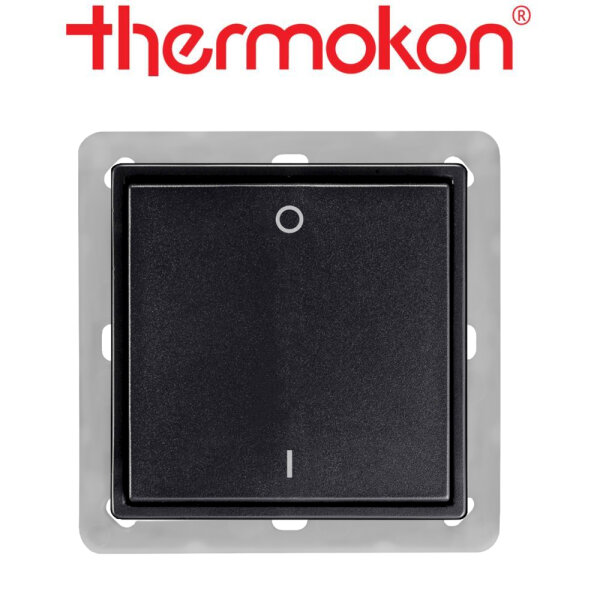 thermokon Schalter 2-Kanal BLE Licht 55x55 anthrazit ohne Rahmen