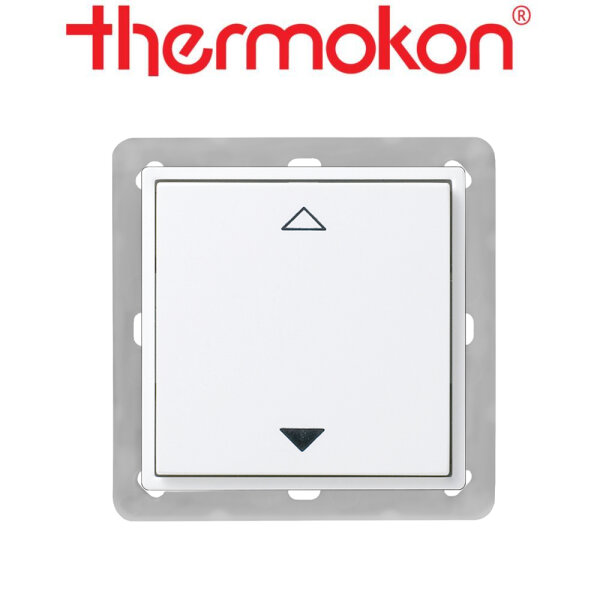 thermokon Schalter 2-Kanal BLE Jalousie 55x55 reinweiß matt ohne Rahmen