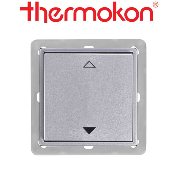 thermokon Schalter 2-Kanal BLE Jalousie 55x55 aluminium ohne Rahmen