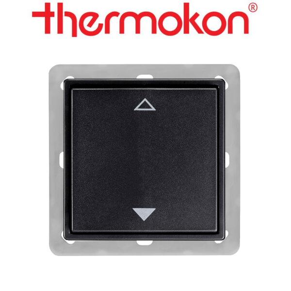 thermokon Schalter 2-Kanal BLE Jalousie 55x55 anthrazit ohne Rahmen