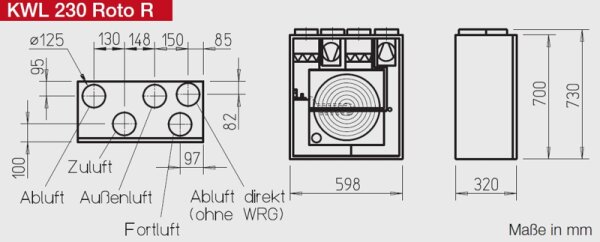 Helios Zentral-Lüftungsgerät KWL 230 ROTO R