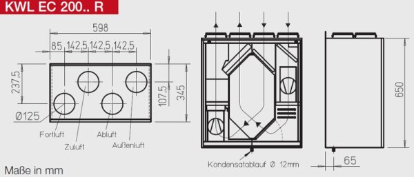 Helios Lüftungsgerät KWL EC 200 ECO R
