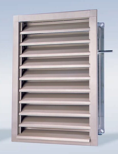 Wetterschutzgitter Kombination Aluminium mit Jalousieklappe