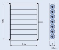 Jalousieklappen Aluminium mit innenliegenden Zahnrädern
