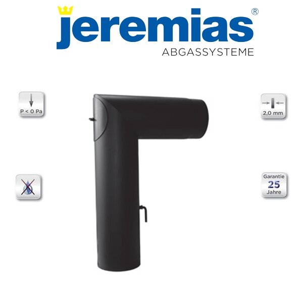 Ferro-Lux Kniewinkelrohr mit Tür und Drosselklappe