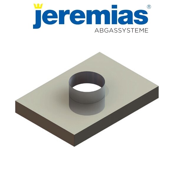 Kaminabdeckplatte Ausschnitt rund, mit Stutzen